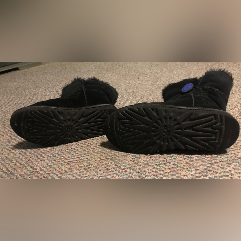 Ugg Shearling Black Boot With Side Button - image 5